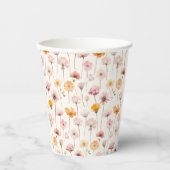 Boho Floral Watercolor Wildblume Pappbecher (Vorderseite)