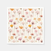 Boho Floral Watercolor Wildblume Serviette (Vorderseite)