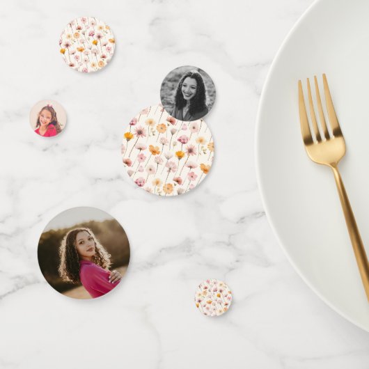 Boho Floral Watercolor Wildblumen Abschluss Konfetti (Gruppe)