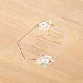 Boho Floral Wedding Acryleinladungen (Ablage )