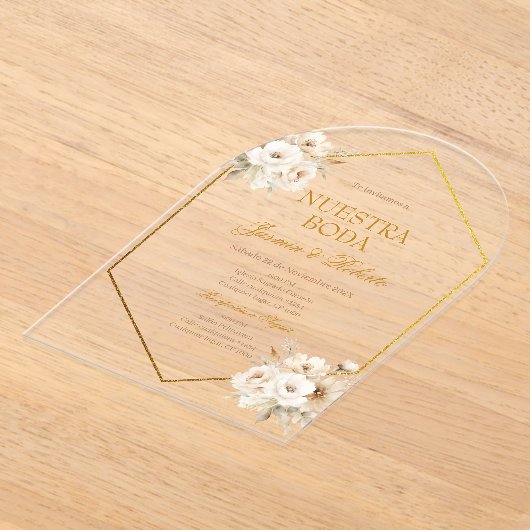 Boho Floral Wedding Acryleinladungen (Ablage )