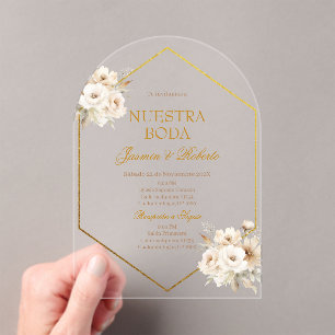 Boho Floral Wedding Acryleinladungen