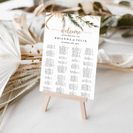 Boho Floral Wedding Alphabetitical Seating Chart Poster