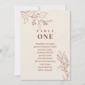 Boho Floral Wedding Chart Cards Einladung (Vorderseite)
