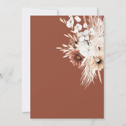 Boho Floral Wedding Charts Einladung (Rückseite)