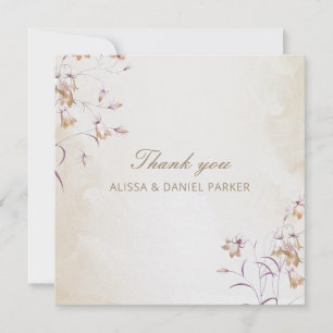 Boho Floral Wedding Danke-Card