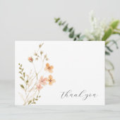 Boho Floral Wedding Danke-Card Dankeskarte (Stehend Vorderseite)