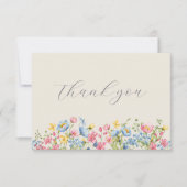 Boho Floral Wedding Danke-Card Dankeskarte (Vorderseite)