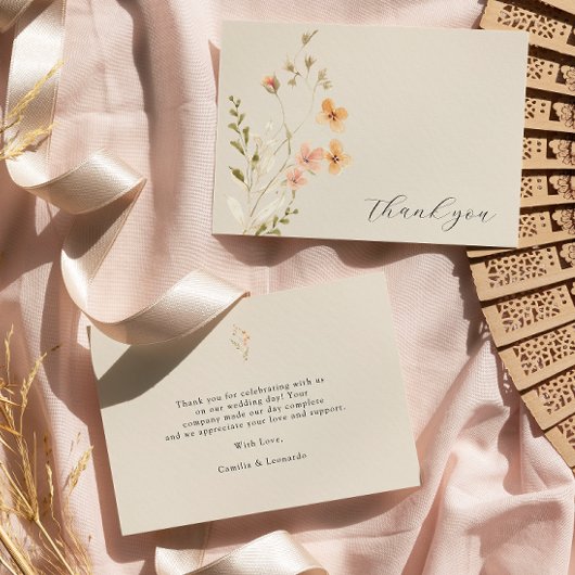 Boho Floral Wedding Danke-Card Dankeskarte