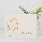 Boho Floral Wedding Danke-Card Dankeskarte (Stehend Vorderseite)