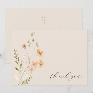 Boho Floral Wedding Danke-Card Dankeskarte