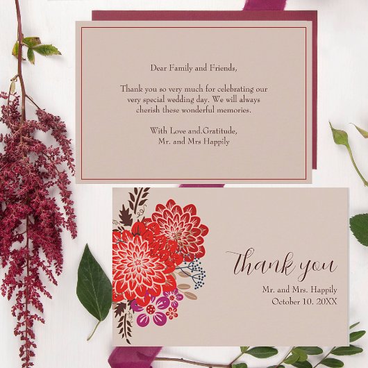 Boho Floral Wedding Danke Cards Einladung