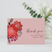 Boho Floral Wedding Danke Cards Einladung (Stehend Vorderseite)