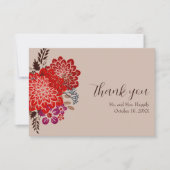 Boho Floral Wedding Danke Cards Einladung (Vorderseite)