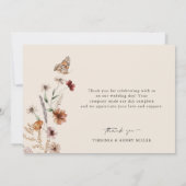 Boho Floral Wedding Dankeskarte (Rückseite)