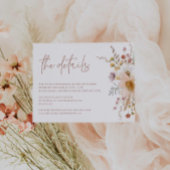 Boho Floral Wedding Details Card Begleitkarte