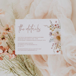 Boho Floral Wedding Details Card Begleitkarte