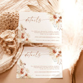 Boho Floral Wedding Details Card | Hochzeitswebsit Dankeskarte