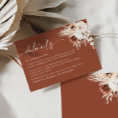 Boho Floral Wedding Details Umschließungskarte Begleitkarte