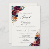 Boho floral wedding einladung (Vorne/Hinten)