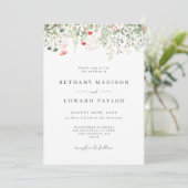 Boho Floral Wedding Einladung (Stehend Vorderseite)