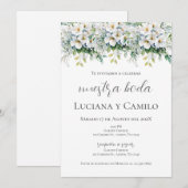 Boho Floral Wedding Einladung (Vorne/Hinten)