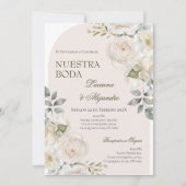 Boho Floral Wedding Einladung (Vorderseite)