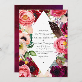 Boho Floral Wedding Einladung