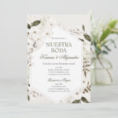 Boho Floral Wedding Einladung (Stehend Vorderseite)