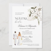 Boho Floral Wedding Einladung (Vorderseite)