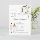 Boho Floral Wedding Einladung (Stehend Vorderseite)