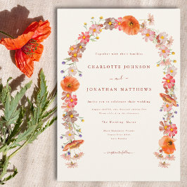 Boho Floral Wedding Einladung