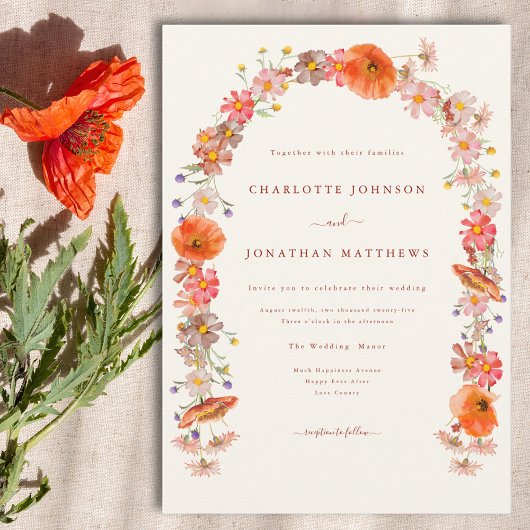 Boho Floral Wedding Einladung