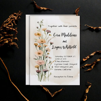 Boho Floral Wedding Einladung
