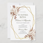 Boho Floral Wedding Einladung (Vorderseite)