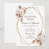Boho Floral Wedding Einladung (Vorne/Hinten)
