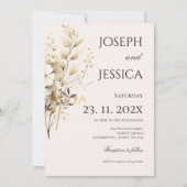 Boho Floral Wedding Einladung (Vorderseite)