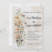 Boho Floral Wedding Einladung (Vorderseite)