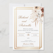 Boho Floral Wedding Einladung (Vorderseite)