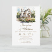 Boho floral wedding einladung (Stehend Vorderseite)