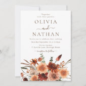 Boho Floral Wedding Einladung (Vorderseite)