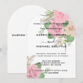 Boho Floral Wedding Einladung, maßgeschneidert Einladung (Vorne/Hinten)