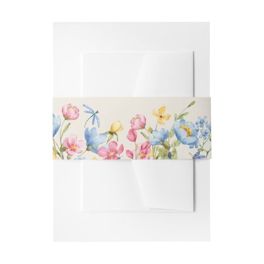 Boho Floral Wedding Einladungsbanderole (Vorderseite Beispiel)