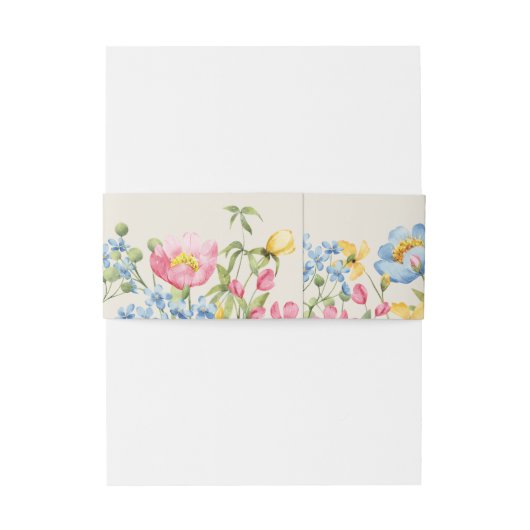 Boho Floral Wedding Einladungsbanderole (Rückseitenbeispiel)