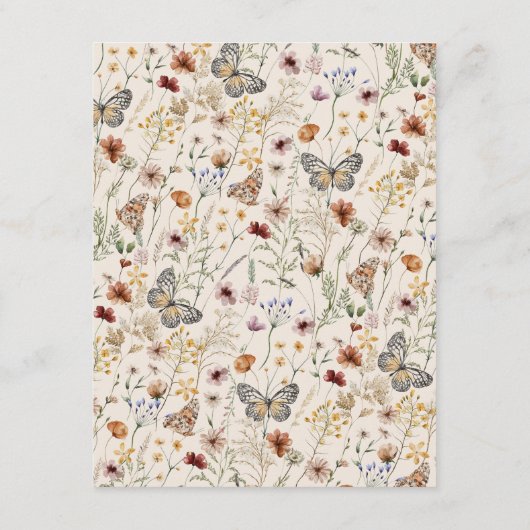 Boho Floral Wedding Enclosure Card Begleitkarte (Rückseite)