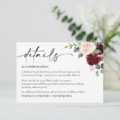 Boho Floral Wedding Enclosure Card Begleitkarte (Stehend Vorderseite)