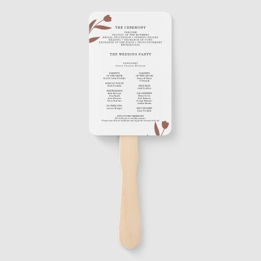 Boho Floral Wedding Fächer (Rückseite)