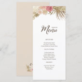 Boho Floral Wedding Flat Menu Menükarte (Vorne/Hinten)