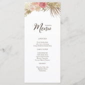 Boho Floral Wedding Flat Menu Menükarte (Vorderseite)