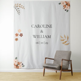 Boho Floral Wedding Foto Booth Backdropps Wandteppich